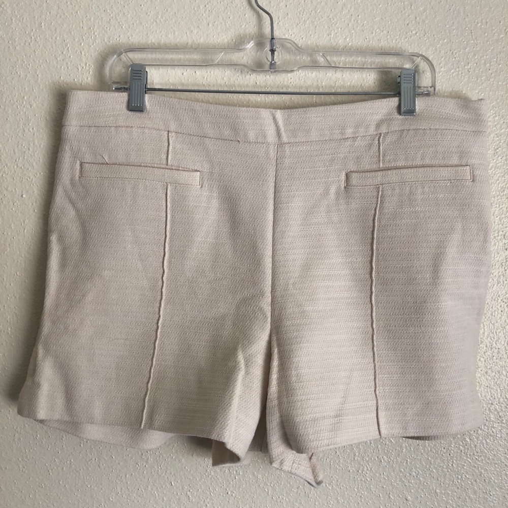 Ann Taylor Cream Knit High Waist Shorts